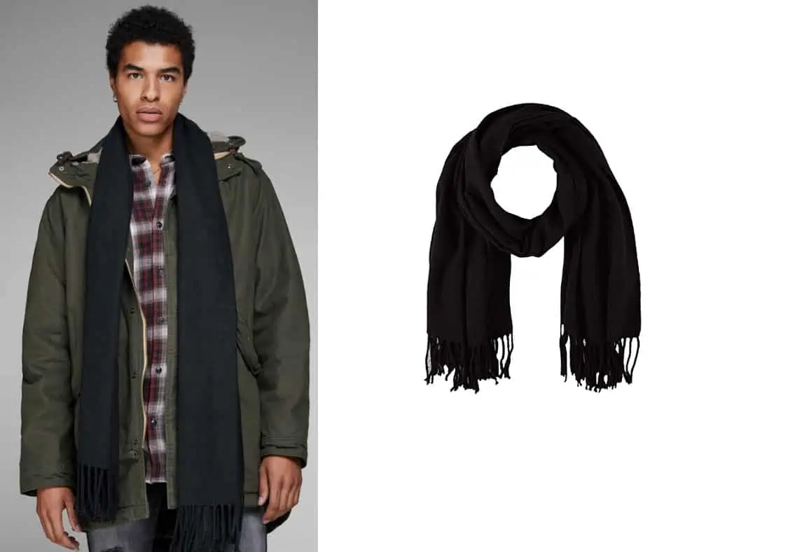 Jack&Jones Jacsolid Woven Scarf Schal in schwarz für 7,95 € [Prime] statt 11,90 €