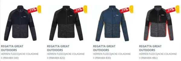 Regatta Herren Fleecejacke Coladane II (5 Farben, Gr. S bis 3XL) ab 23,31 € inkl. Versand
