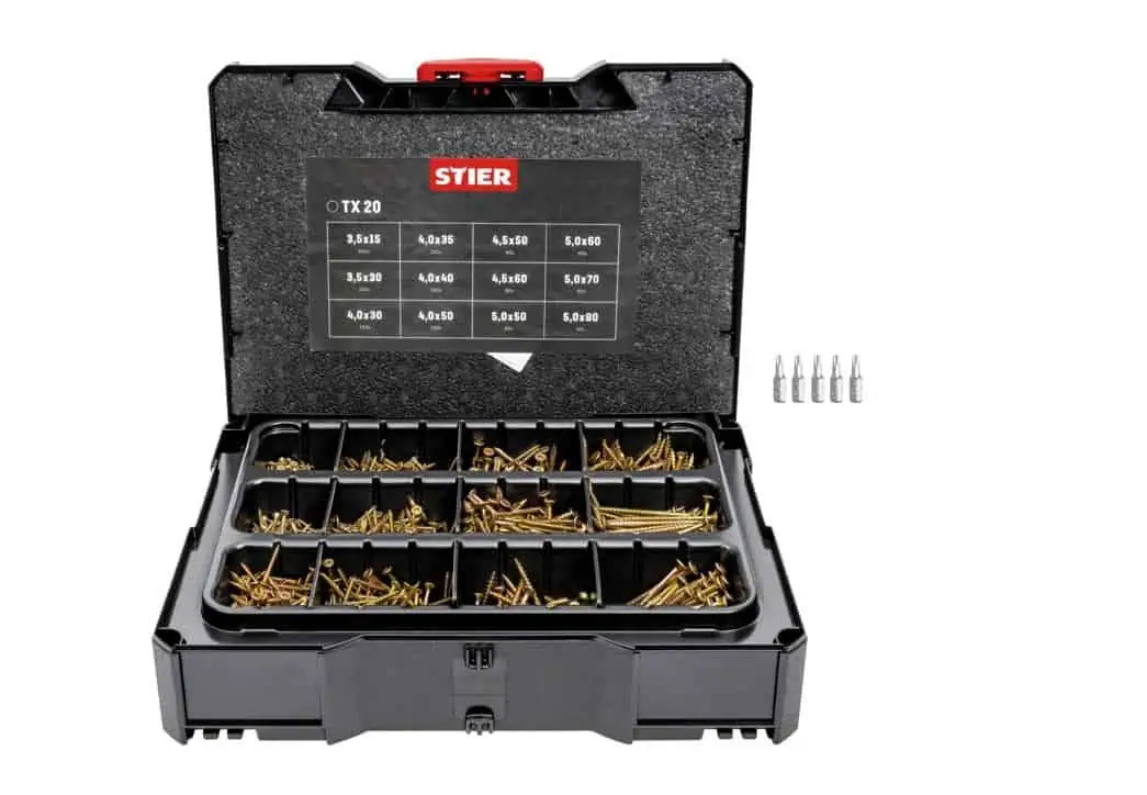 STIER Spanplattenschrauben-Systainer (1.380 Schrauben) für 54,13 € inkl. Versand statt 100,23 €