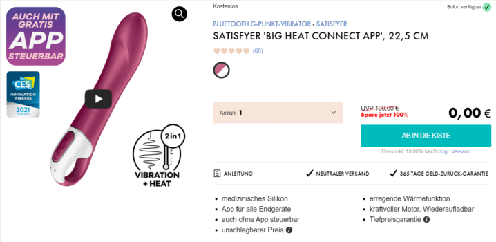 Satisfyer Big Head G Punkt Vibrator e1648583313115