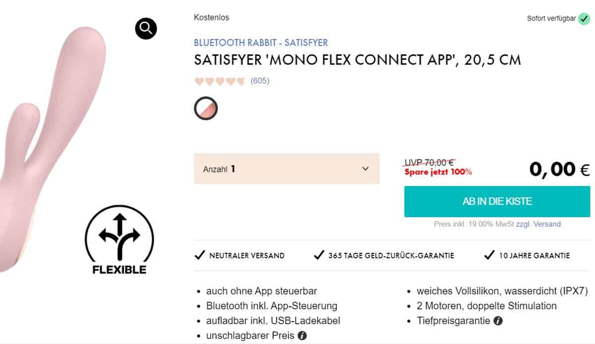 Satisfyer Mono Flex 20,5 Cm Vibrator Mit App