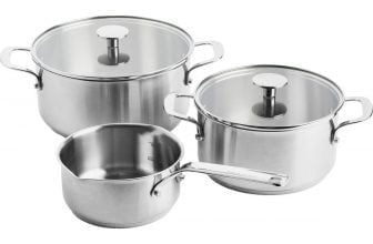 kitchenaid topfset aus edelstahl 3teilig