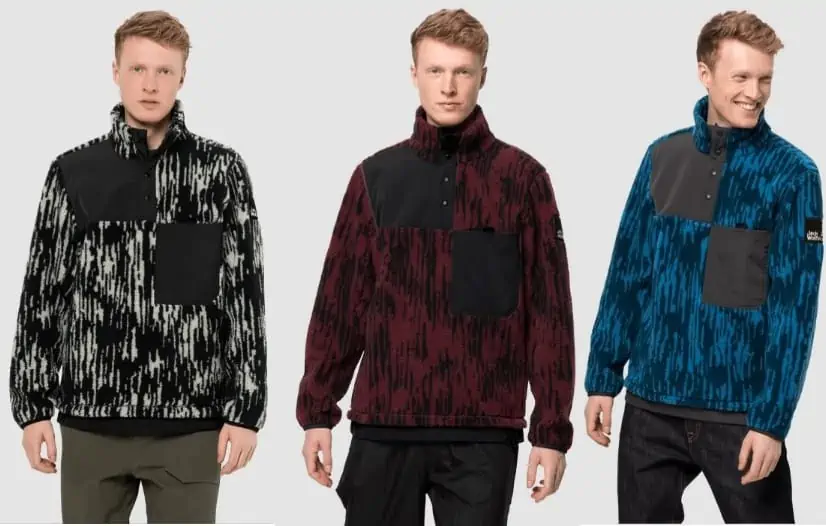 Jack Wolfskin 365 Fearless Snap Jaquard M Herren Fleecepullover (in 3 Farben, Gr. S bis XXL) für 49,95 € inkl. Versand statt 72,94 €