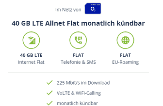 40 GB LTE Allnet Flat monatlich kuendbar