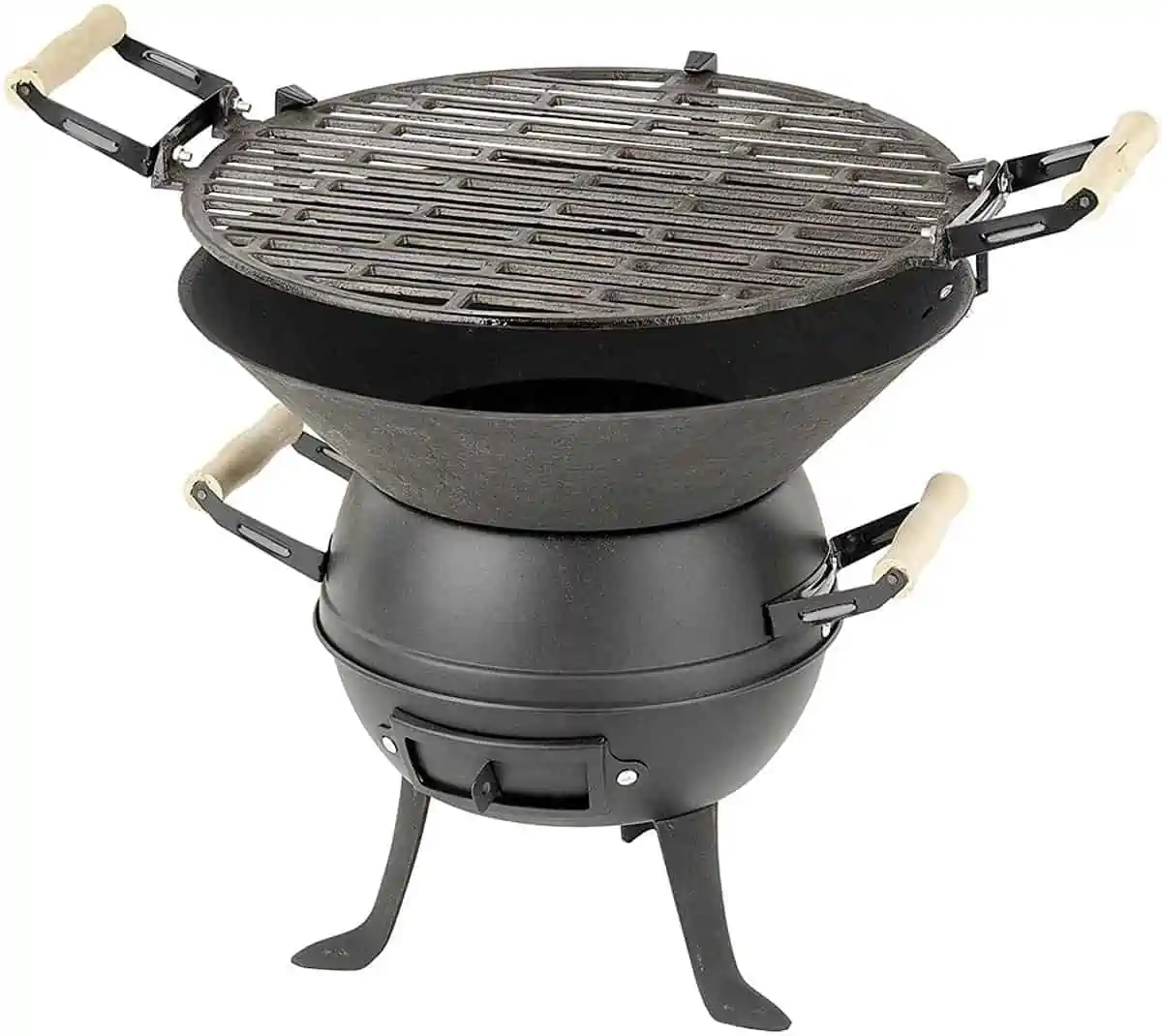 ACTIVA Grillfass aus Gusseisen und Stahl (höhenverstellbarer Gusseisen Grillrost, Ø 35cm) für 16,99 € [Prime/Coupon] statt 21,24 €