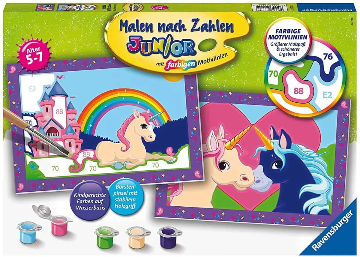 Ravensburger Malen nach Zahlen (27774) – Bunte Einhornwelt für 7,79 € [Prime] statt 12,49 €