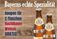 Gratis: 2 Flaschen Kuchlbacher Weisse im Logo Getränke Markt [nur noch heute]
