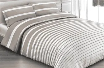 Biancheria Web Bettbezug für Einzelbett aus 100 Baumwolle gestreift Beige   Amazon.de  Küche Ha