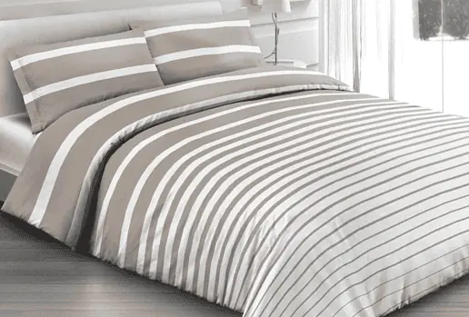 Biancheria Web Bettbezug für Einzelbett aus 100 Baumwolle gestreift Beige   Amazon.de  Küche Ha