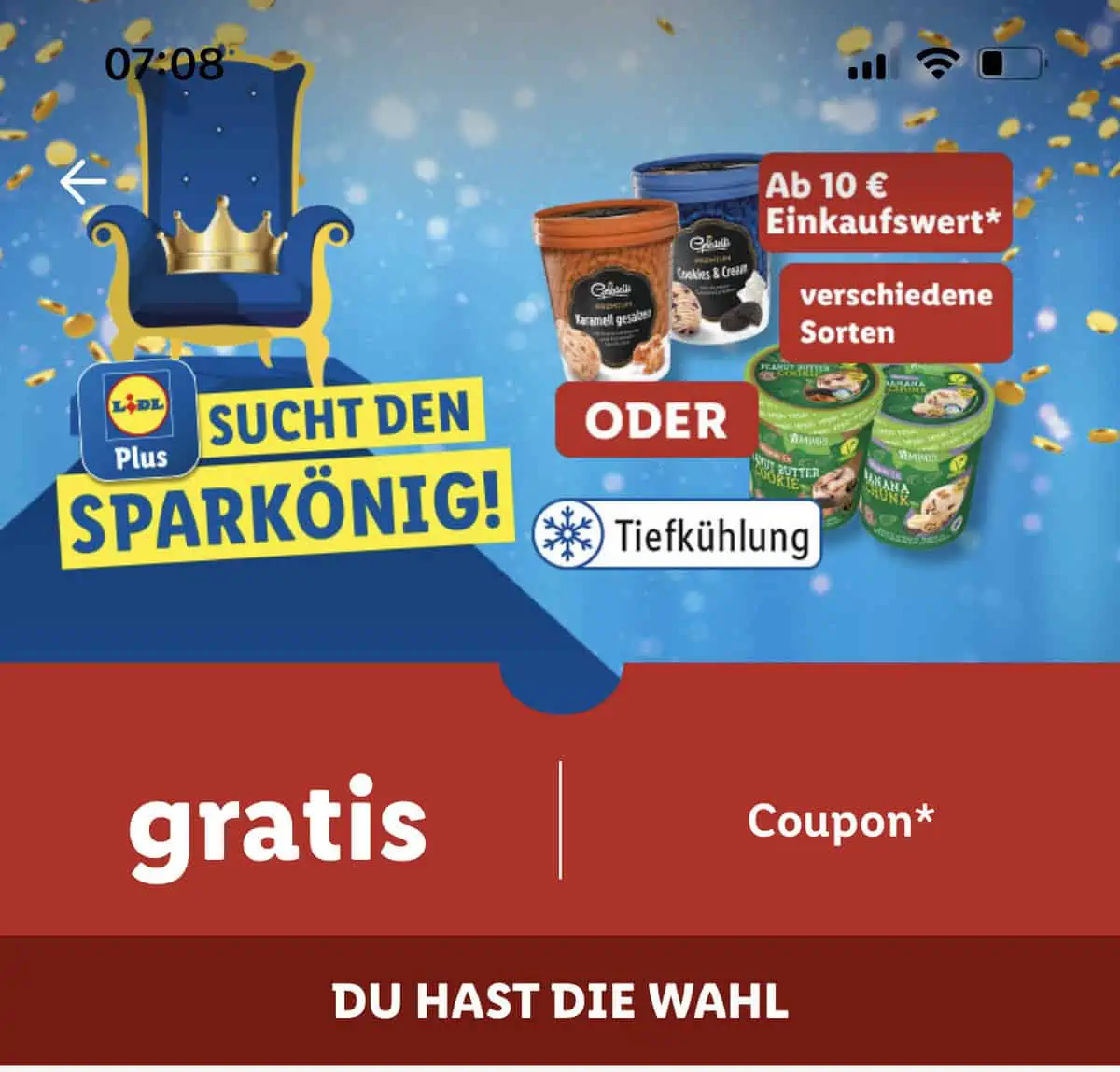 Gratis: Gelatelli 500ml Eis oder Vemondo 500 ml Veganes Eis bei Lidl ( Lidl Plus 10 € MBW)