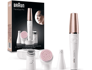 Braun Facespa Pro Beauty Set Mit Gesichtsepilierer Gesichtsreinigungsbürste Aufsatz Halter Und Ta