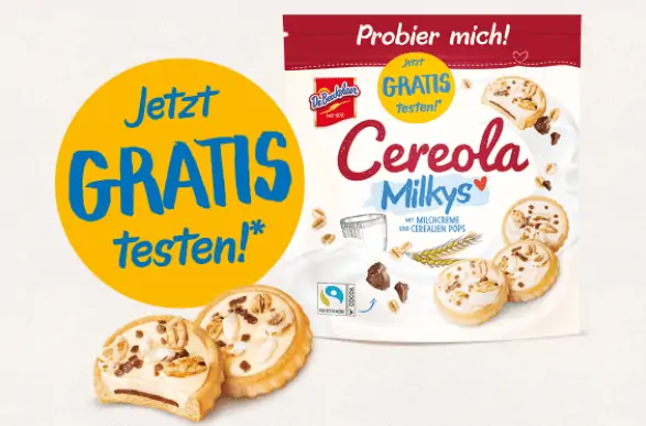 Gratis Testen 🍪 DeBeukelaer Cereola Milkys Kekse (Cashback – täglich 500 Teilnahmen)