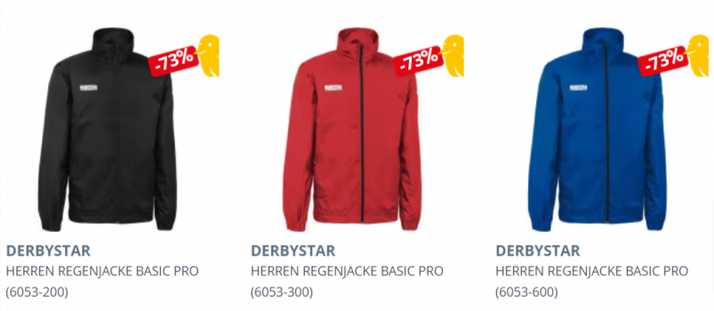 Derbystar Herren Basic Pro Regenjacke e1651061010895