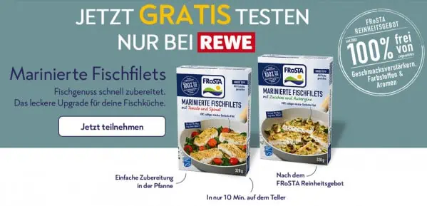 [REWE] FRoSTA Marinierte Fischfilets gratis testen dank Cashback