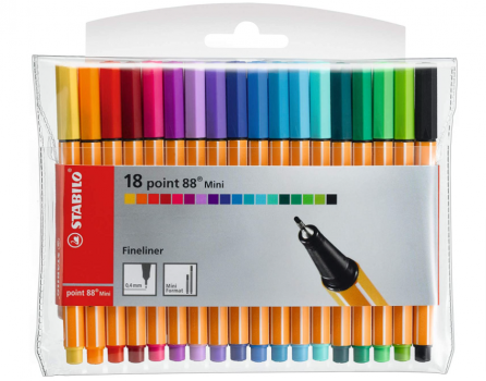 Fineliner STABILO point 88 Mini 18er Pack mit 18 verschiedenen Farben   Amazon.de  Buerobedarf