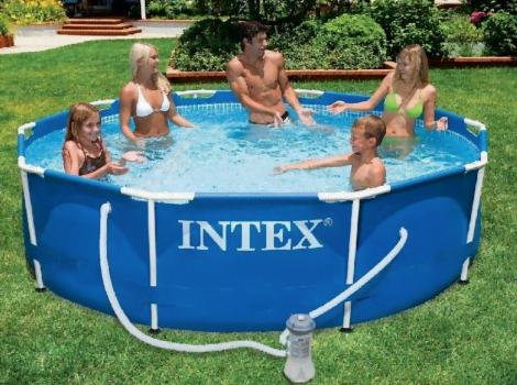 Intex 28202GN Metal Frame Pool Aufstellpool O 305 x 76 cmBlau   Amazon.de  Garten