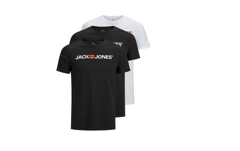 3er-Pack JACK & JONES Male T-Shirt (Schwarz, Blau & Weiß/ Gr. S-L) für 17,93 € [Prime] statt 29,99 €