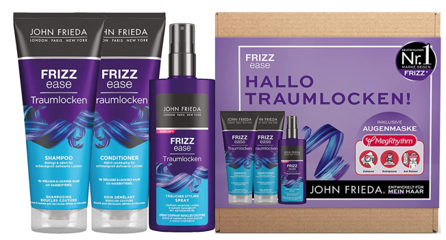 John Frieda Traumlocken Vorteils Set für lockiges Haar Shampoo Conditioner Styling Spray grati