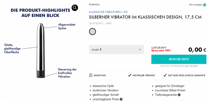 Klassischer Vibrator im klassischen Design e1650880558753