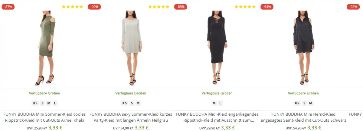 Outlet46: Kleider Sale – ab 0,99  € zzgl. Versand