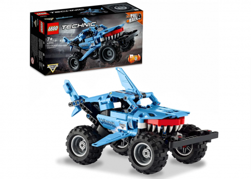 LEGO 42134 Technic Monster Jam Megalodon Spielzeugauto ab 7 Jahren Hai Monster Truck zum Zurückzie