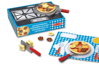 Melissa Doug   Flip Serve Pancake Set   Pretend Play   Play Food   3   Gift for Boy or Girl  Am