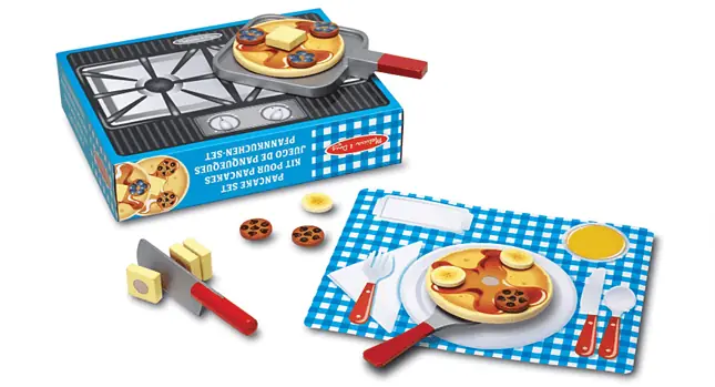 Melissa Doug   Flip Serve Pancake Set   Pretend Play   Play Food   3   Gift for Boy or Girl  Am