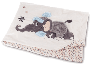 Nici 47296 Elefant 140 X 175Cm – Kuscheldecke Für Babys Kinder – Flauschige Plüschdecke Mit Winter