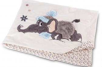 NICI 47296 Elefant 140 x 175cm – Kuscheldecke für Babys Kinder – Flauschige Plüschdecke mit Winter