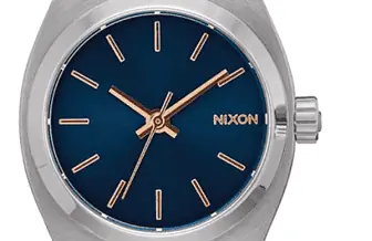 Nixon Medium Time Teller Damennuhr Analog Quarz mit Edelstahl Armband Navy   Rose Gold   Amazon.de