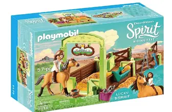 PLAYMOBIL DreamWorks Spirit 9478 Pferdebox Lucky Spirit Ab 4 Jahren  Amazon.de  Spielzeug