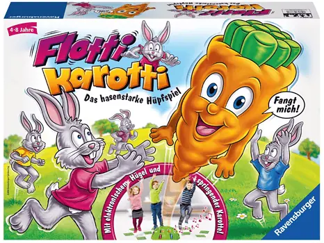 Ravensburger 21200 Flotti Karotti Bewegungsspiel für Kinder ab 4 Jahren Familienspiel für Kinder