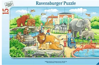 Ravensburger Kinderpuzzle 06116 Ausflug in den Zoo Rahmenpuzzle für Kinder ab 3 Jahren mit 15 T