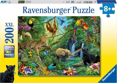 Ravensburger Kinderpuzzle - 12660 Tiere im Dschungel (200 Teile)