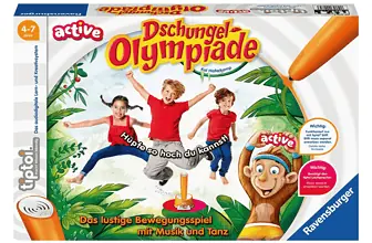 Ravensburger tiptoi Active Spiel 00075 Dschungel Olympiade Bewegungsspiel ab 4 Jahre für 1 6 Spiel