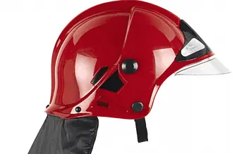 Theo Klein 8901 Fire Fighter Henry Feuerwehrhelm rot I Originalgetreue Nachbildung im MSA Design I