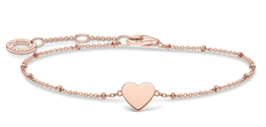 Thomas Sabo Armband Herz Mit Kugel Rosegold 925 Sterlingsilber 16 19 Cm Laenge Amazon.de Schmuck