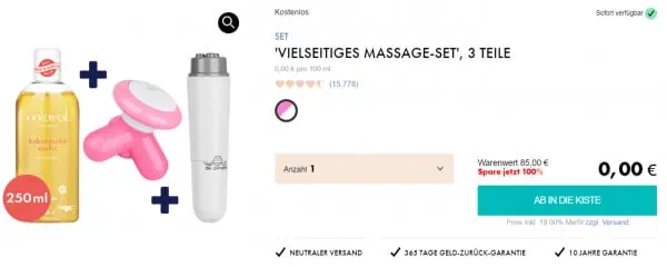 EIS DE: Vielseitiges Massage-Set & 6 Gratisartikel für 0 € (MBW 29,95 €) 🍨