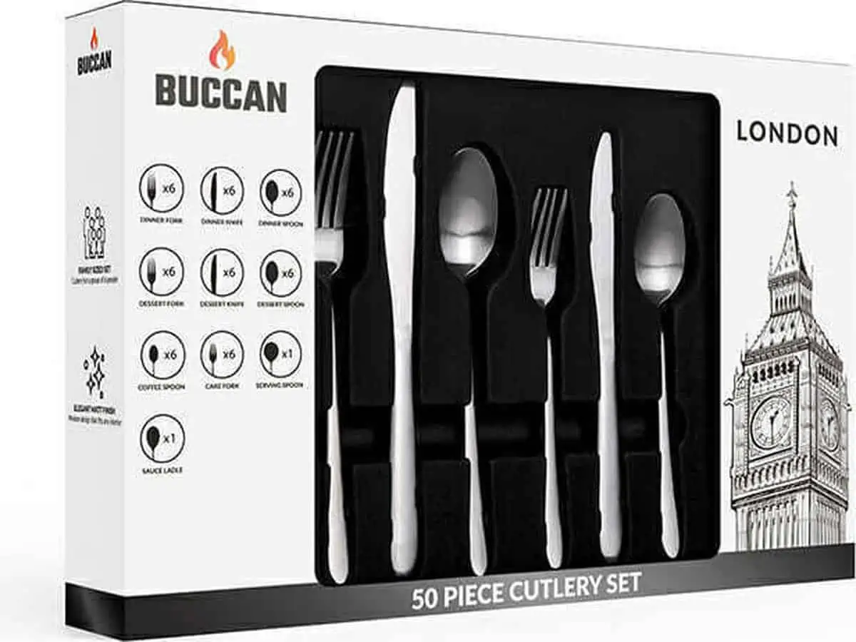Buccan London 50-teiliges Besteck-Set für 57,90 € inkl. Versand statt 111,99 €