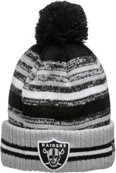 new era las vegas raiders nfl sideline grau bobble beanie