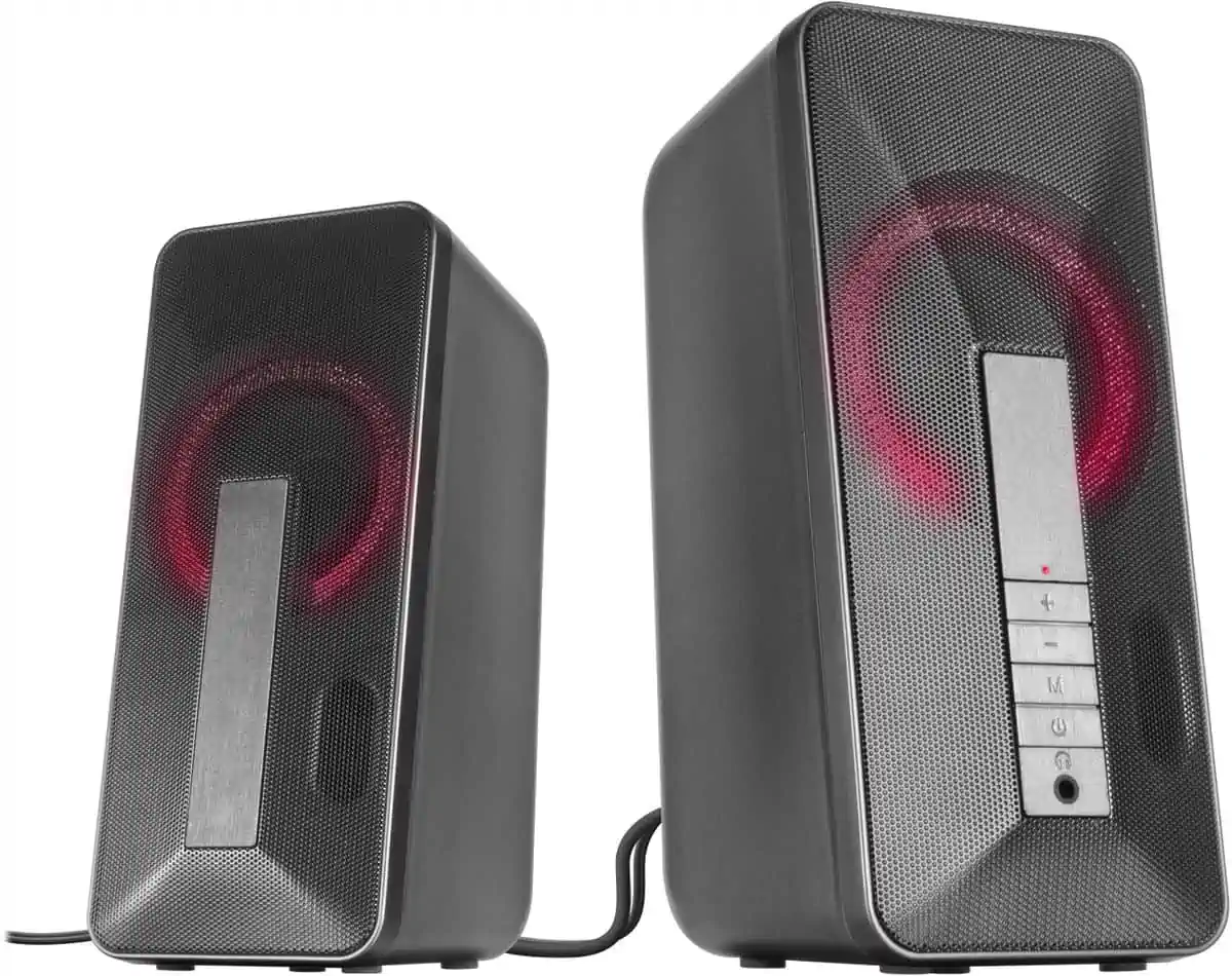 Speedlink LAVEL Illuminated Stereo-Lautsprecher (USB-Stromversorgung, mehrfarbige Beleuchtung) für 23,97 € inkl. Versand statt 30,20 €