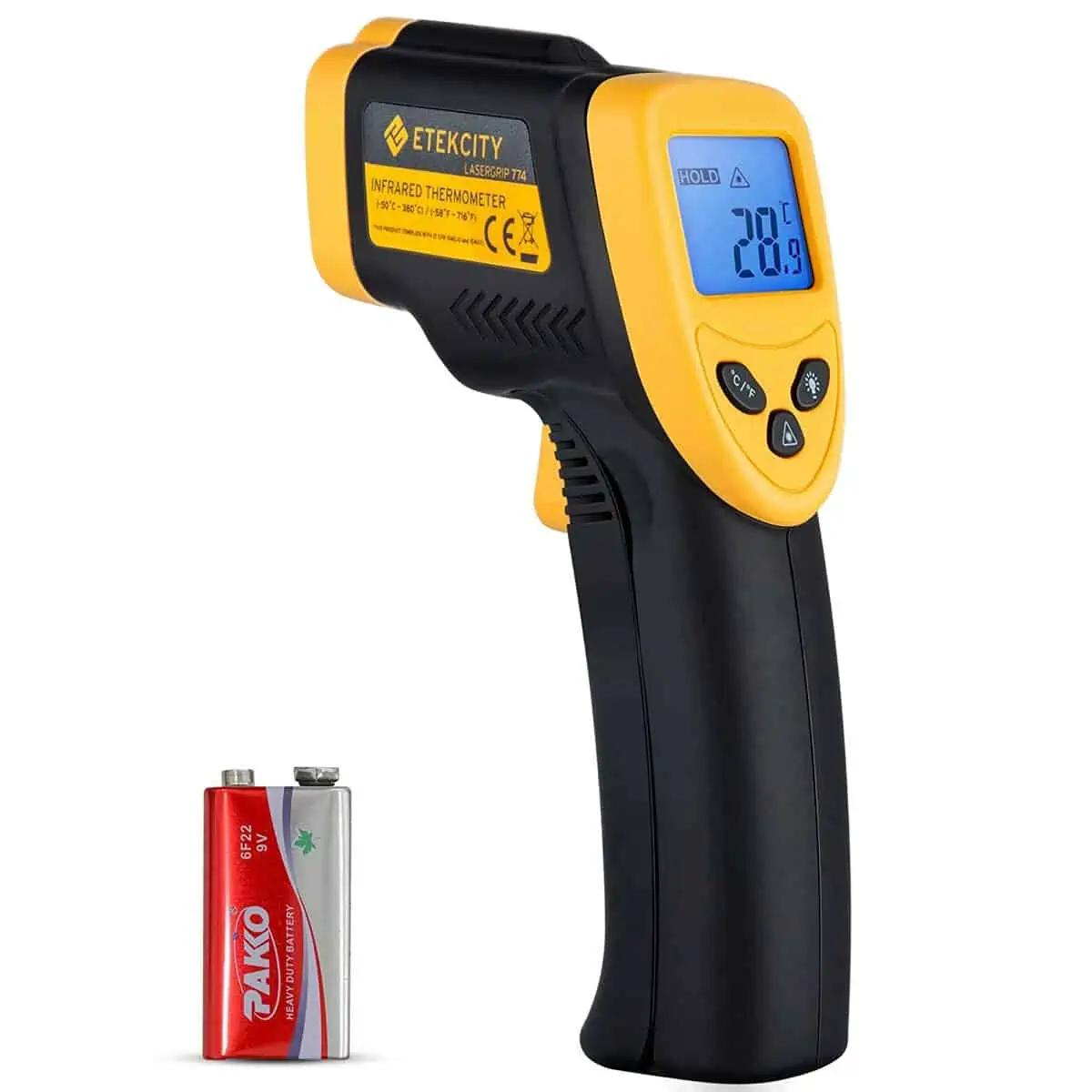 Etekcity Digital Laser IR Thermometer (Temperaturmessgerät, -50 bis +380°C, LCD Beleuchtung) für 16,99 € [Prime] statt 20,85 €