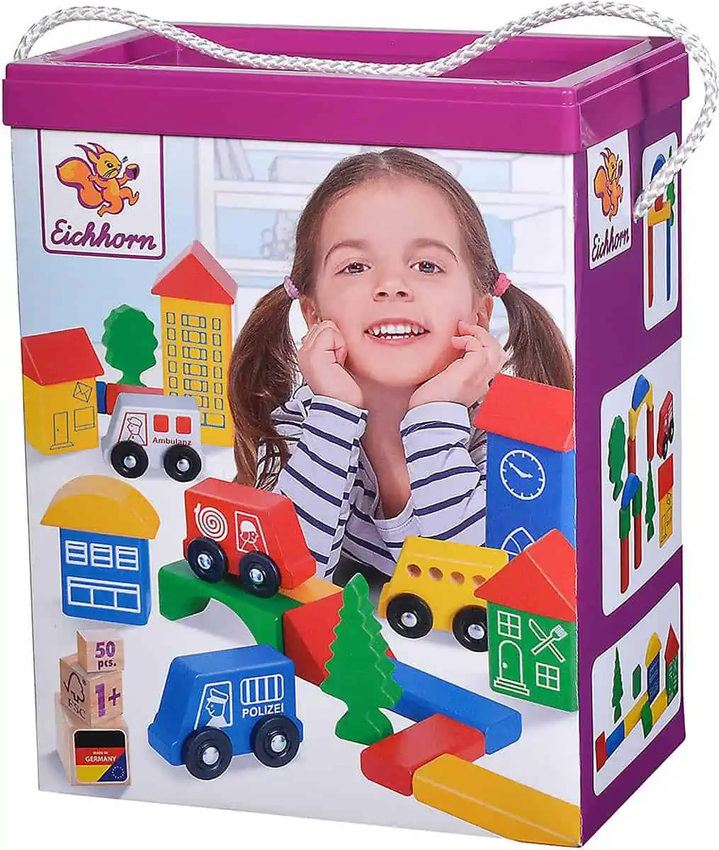 Eichhorn – 50 bunte Holzbausteine City Blocks für 9,00 € inkl. Prime-Versand (statt 19,98 €)