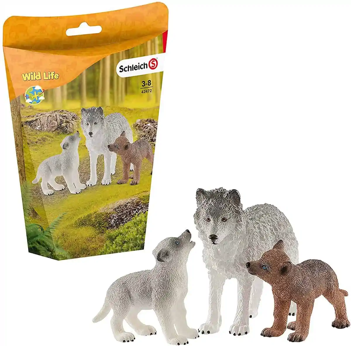 Schleich Spielfigur Wild Life – Wolfsmutter mit Welpen (42472) für 5,85 € [Prime] statt 10,98 €