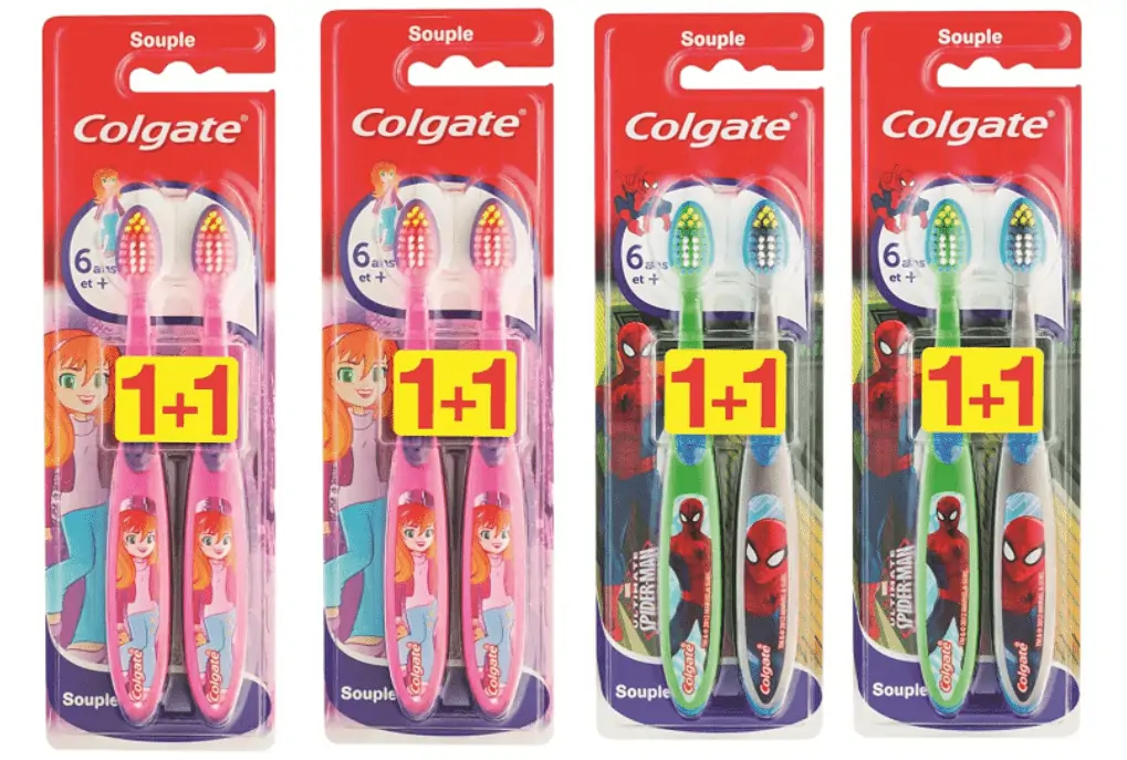 Colgate Smiles Zahnbürsten für Kinder ab 6 Jahren, zufällige Farbauswahl, 2 Stück pro Packung, 4 Packungen für 5,73 € inkl. Versand (statt 15,64 €)