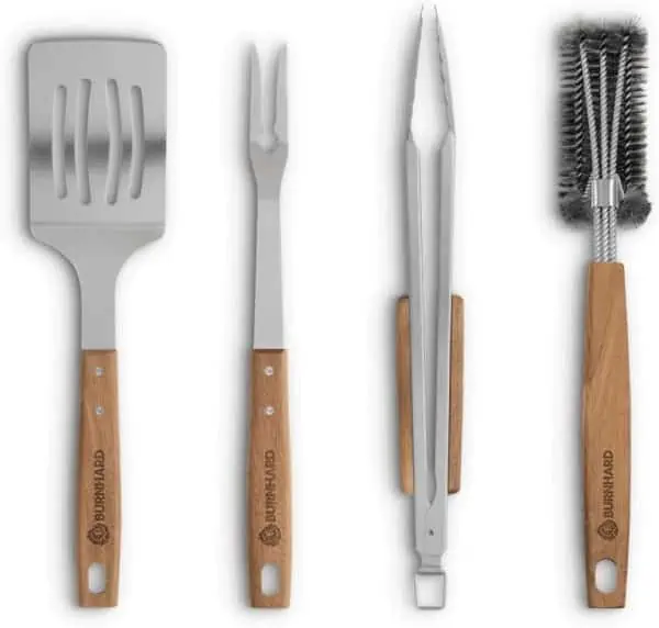 Burnhard Grillbesteck-Set 4-teilig aus Akazienholz