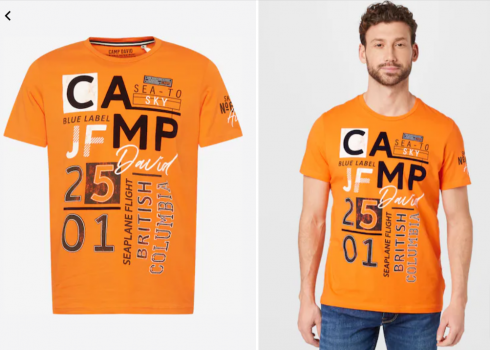 Camp David Herren T Shirt mit Logoprint e1651916641690