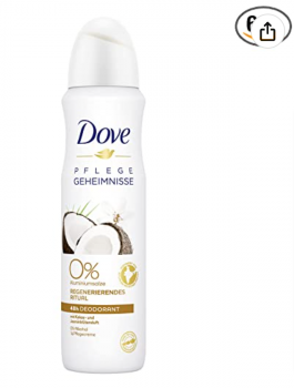 Dove Pflegegeheimnisse Deospray Damen Regenerierendes Ritual Deo ohne Aluminium mit Kokos und Jasmi