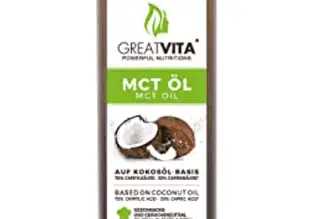 GreatVita MCT Öl auf Kokosölbasis 500 ml C8 C10 Fettsäuren Premium Qualität 70 Caprylsäure und