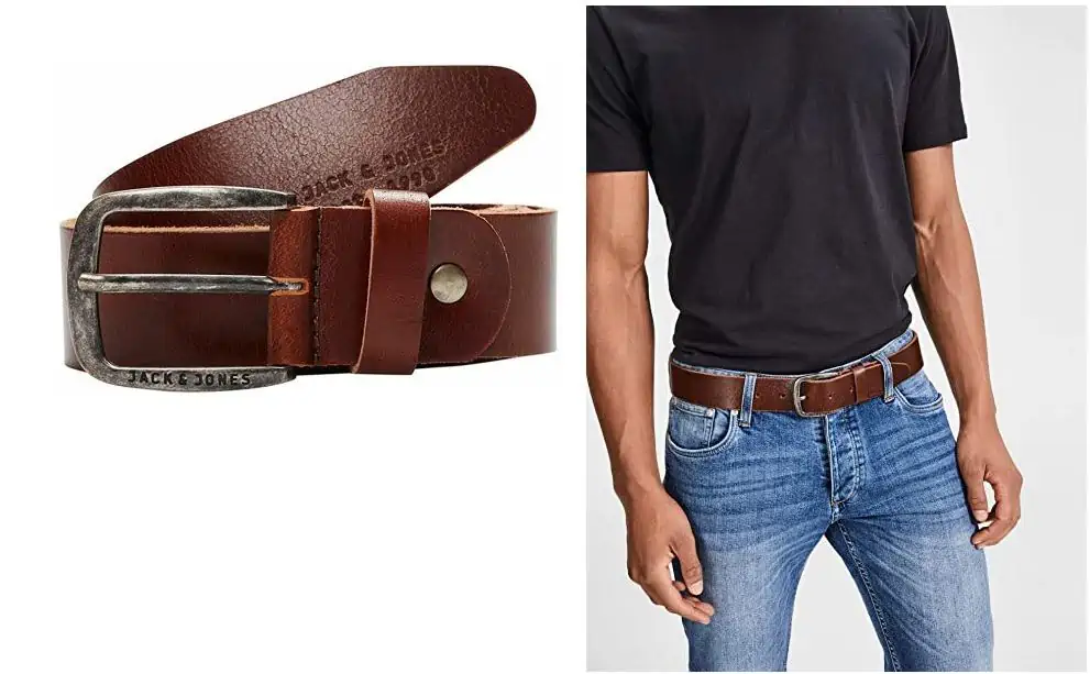 JACK & JONES male Ledergürtel (verschiedene Größen) für 12,99 € [Prime] statt 17,34 €